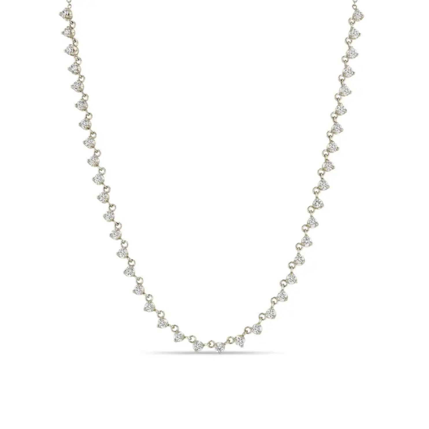 Round Shaped CZ tennis Chain Necklace