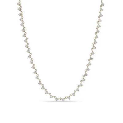 Round Shaped CZ tennis Chain Necklace