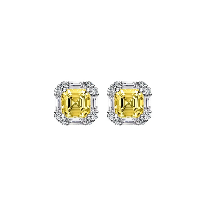 yellow cz studs