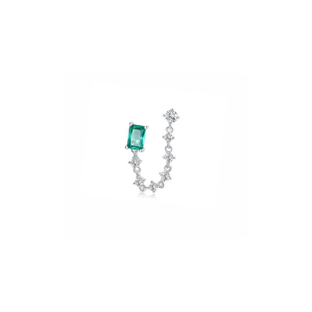 aqua tennis earring